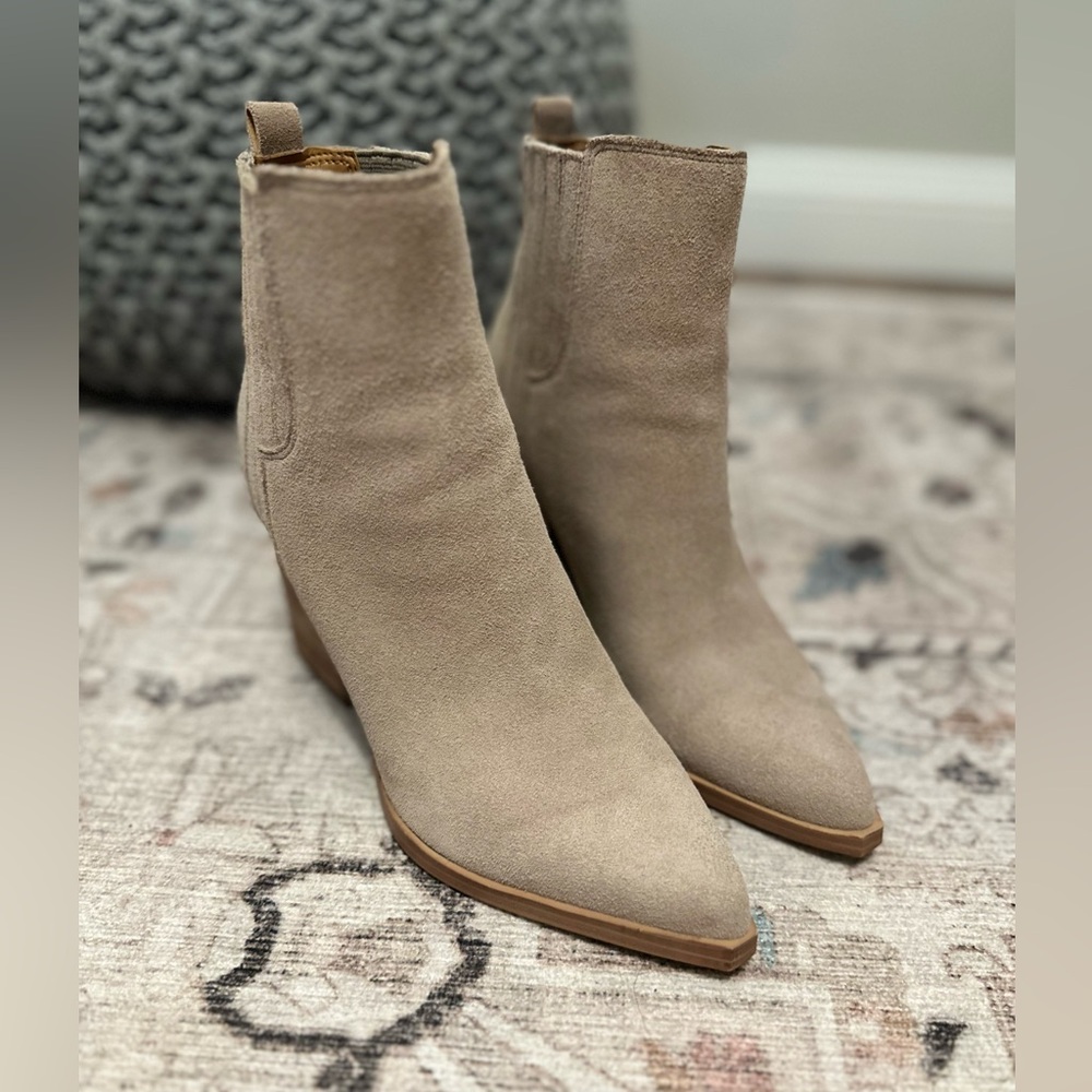 Marc Fisher Oshay Bootie in Cloud Suede